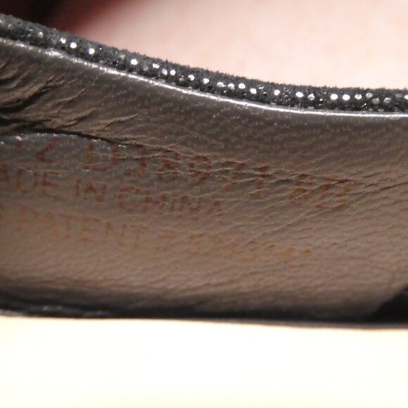 Cole Haan Nike Air Black Shimmer Leather Peep Toe Jeweled Bow Flats Womens 8 - Picture 13 of 13